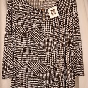 Anne Klein Camellia Silky Knit Long Sleeve Blouse